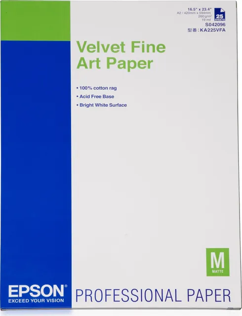 Hartie Velvet FINE ART A2, 260g/m2, 25 Blatt