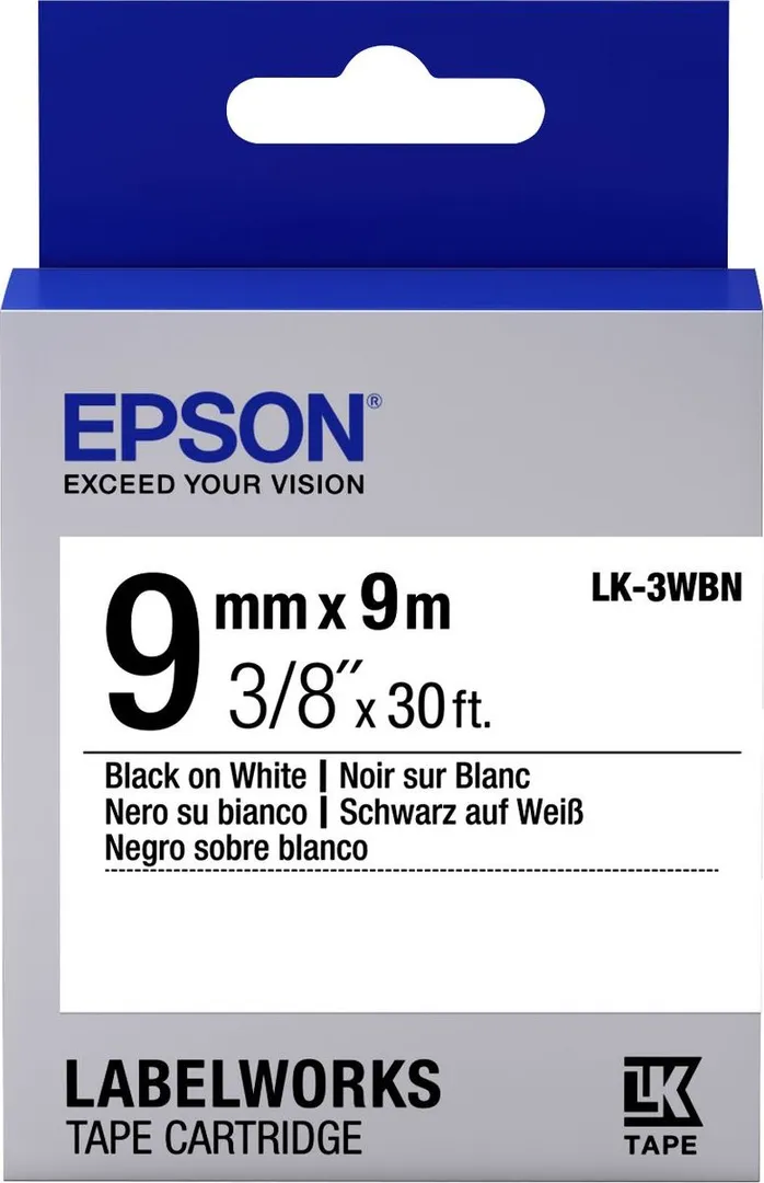Tape - LK3WBN Std adh Blk/Wht 9/9
