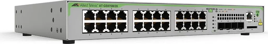 24 x 10/100/1000T POE+ ports and 4 x SFP uplink slots (100/1000X SFP), 370W POE capacity