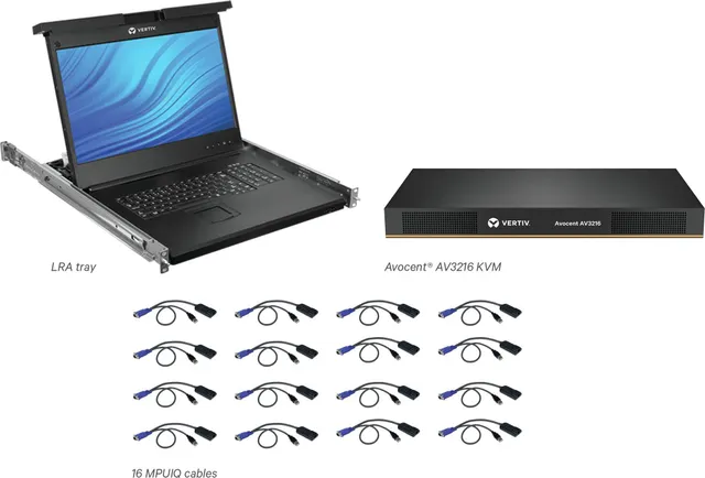 Vertiv Avocent Local Rack Access (LRA) Console 18.5� TFT LCD Monitor 1U with 16-ports KVM Switch