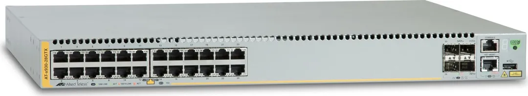 24 x 10/100/1000BASE-TX ports, 2 x SFP+ ports, 2 x SFP+/Stack ports, 1 x Expansion module and dual h