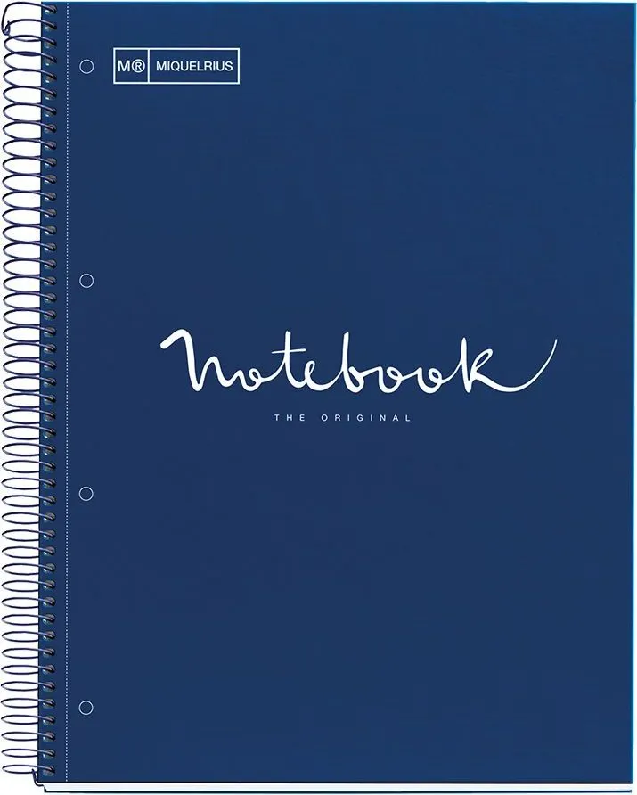 Caiet cu spira, Miquelrius, Emotion, A4, matematica, 80 file, coperta carton dur, albastru