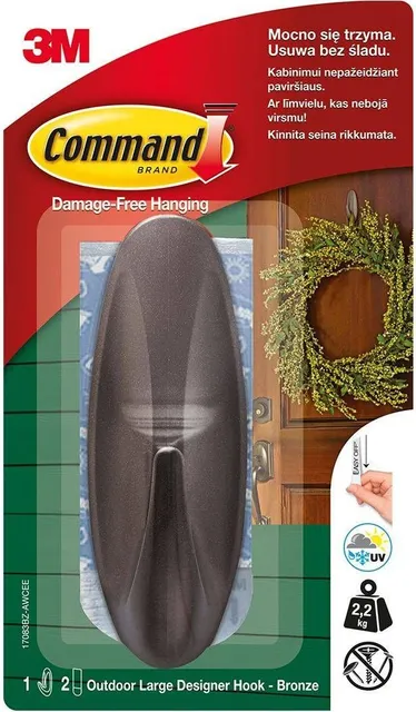 Carlig exterior 3M Command, negru bronz, 2.2 kg