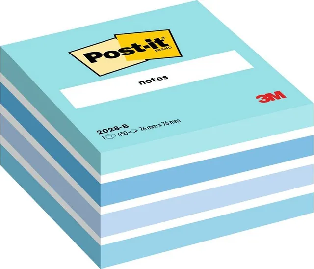 Cub notite adezive Post-it®, Aquarelle, 76 x 76 mm, 450 file/bucata, 100% PEFC