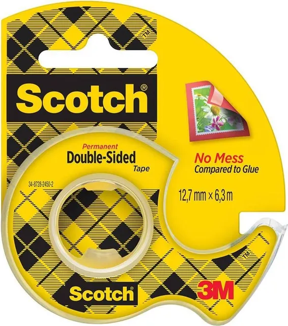 Banda dublu adeziva transparenta 3M Scotch® cu dispenser, 12, 7 mm x 6, 3 m, 1 bucata/ pachet