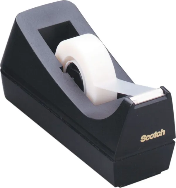 Dispenser banda adeziva, Scotch, Clasic C38, negru