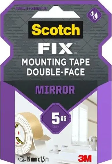 Banda dublu adeziva montare oglinzi Scotch-Fix™ 3M, 19 mm x 1.5 m