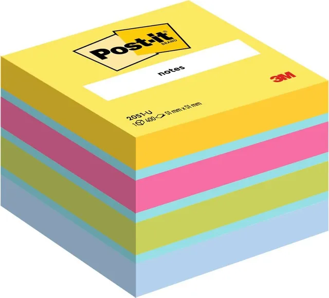 Minicub notite adezive Post-it Ultra, 51 x 51 mm 400 file/cub, 100% PEFC