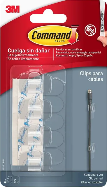 Carlig rotund transparent 3M Command, organizare cabluri, 4 bucati/set