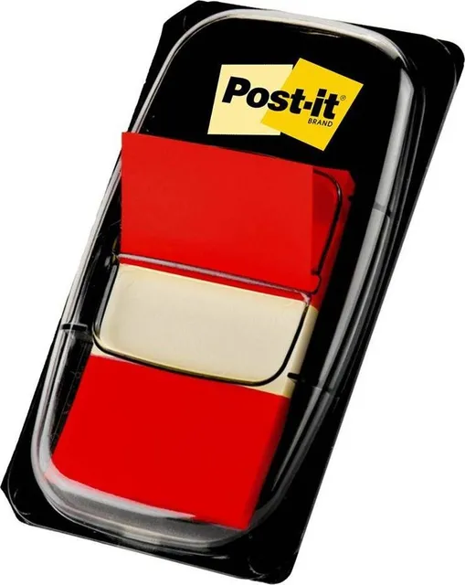 Index Clasic Post-it®, rosu, 25, 4 mm x 43, 2 mm, 50 file in dispenser, 1 bucata/pachet