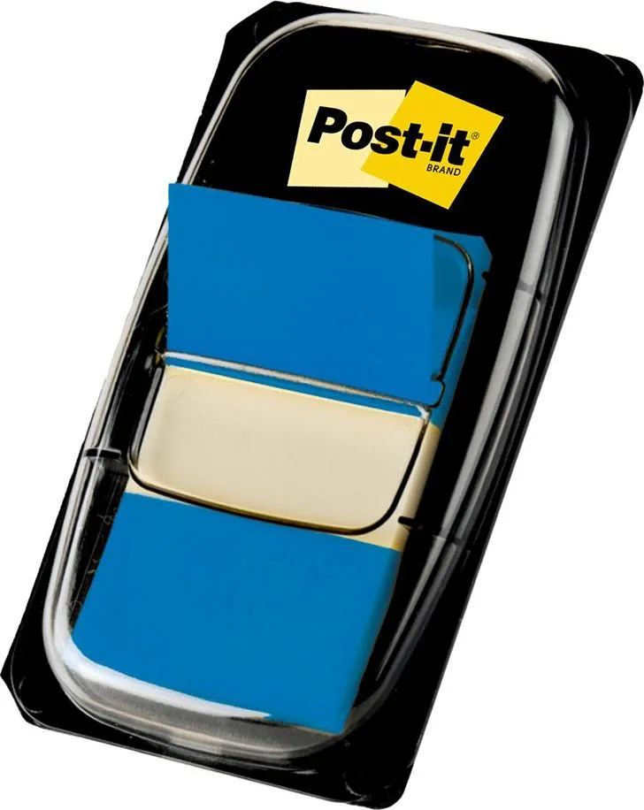Index Clasic Post-it®, albastru, 25, 4 mm x 43, 2 mm, 50 file, 1 bucata/pachet