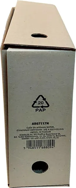 Cutie de arhivare Natur, 325 x 255 x 95 mm, carton 10 bucati/set
