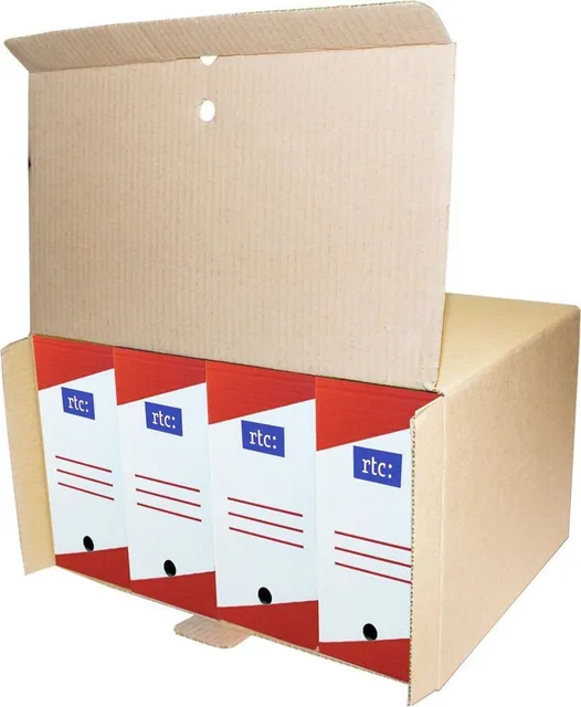 Container de arhivare RTC, carton natur, pentru cutii de arhivare, 460x270x350 mm, 10 bucati/set