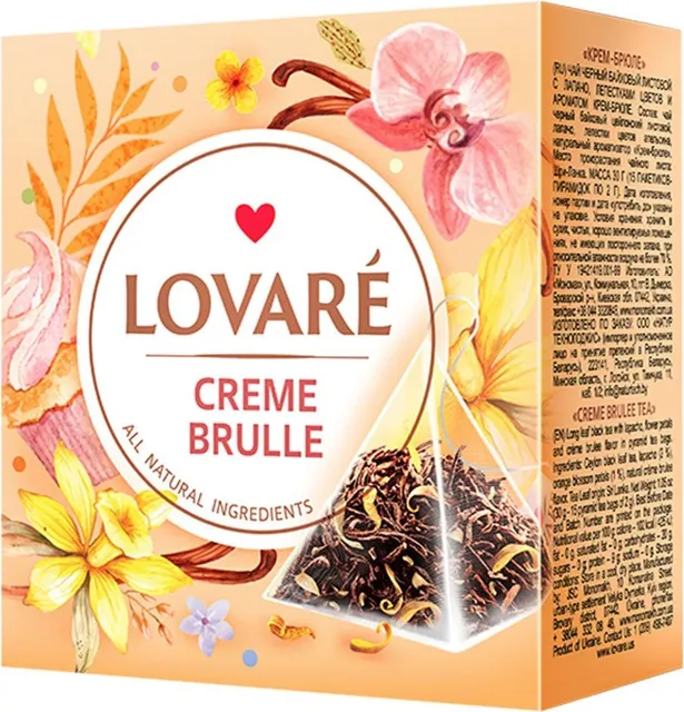 Ceai Lovare Creme Brulee Piramide, 15 plicuri/cutie