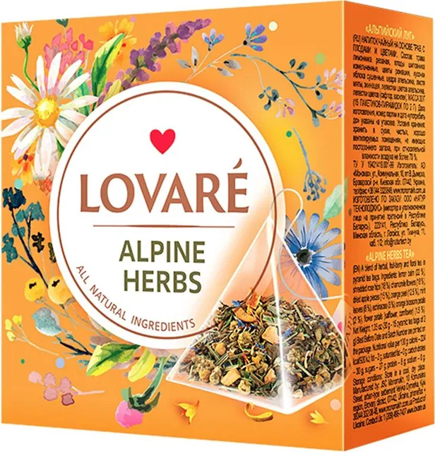 Ceai Lovare Alpine Herbs Piramide, 15 plicuri/cutie