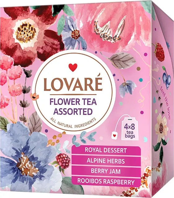 Ceai Lovare Flower Tea Assorted, 32 plicuri/cutie