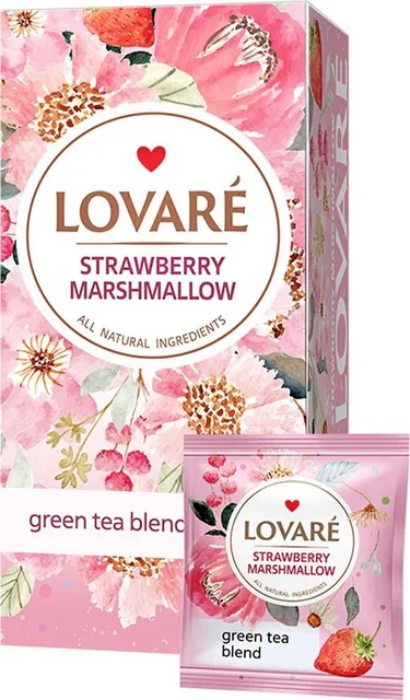 Ceai Lovare Strawberry Marshmallow, 24 plicuri/cutie