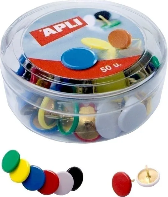 Pioneze colorate, 50 bucati/cutie