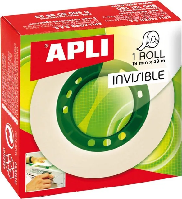 Banda adeziva Apli Invisible, 19 mm x 33 m (AL012533buc)