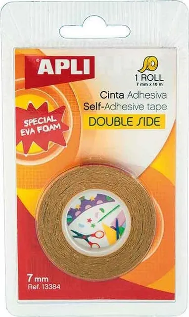 Banda dublu adeziva, Apli, transparenta, 7 mm x 10 m