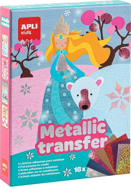 Joc creativ cu atocolante metalizate, APLI, tema Printese