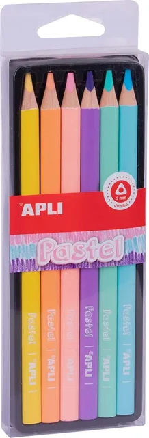 Set 6 creioane colorate Apli Jumbo Pastel