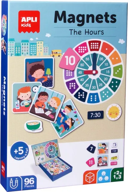 Joc magneti Apli, ceas, 96 bucati/set