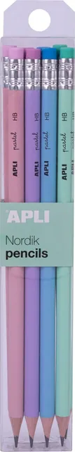 Set 8 creioane Apli Nordik, grafit HB, cu radiera, 8 bucati/set