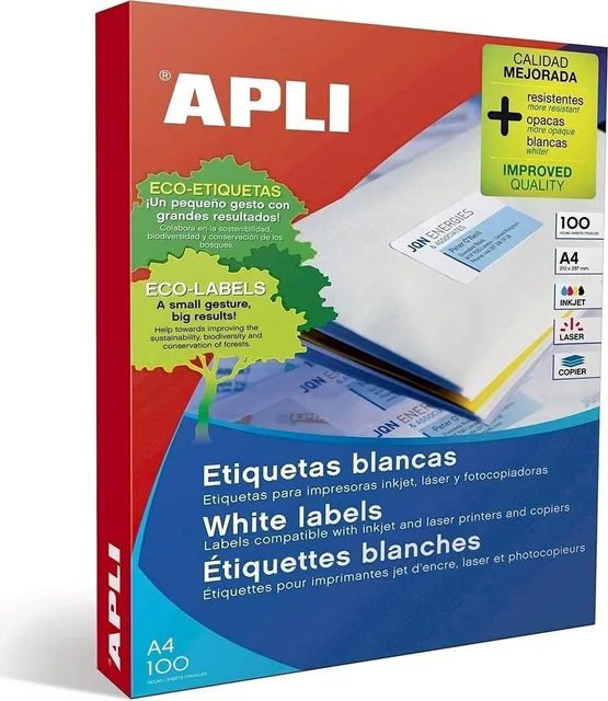 Etichete autoadezive Apli, A4, 70 x 37 mm, 2400 bucati, 100 coli/top
