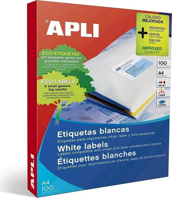 Etichete autoadezive Apli, A4, 105 x 148 mm, 400 bucati, 100 coli/top