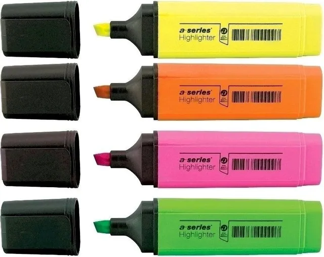 Textmarker A-series, varf 1-5 mm, 4 culori/set