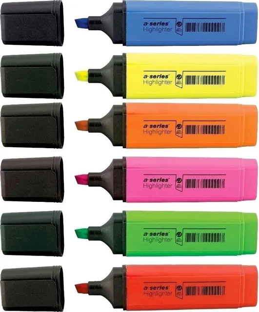 Textmarker A-series, varf 1-5 mm, 6 culori/set