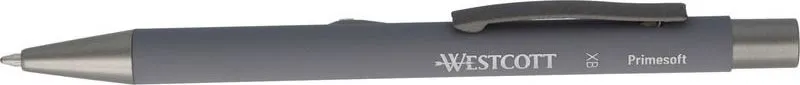 Pix cu mecanism Westcott PrimeSoft XB, aluminiu reciclat, 0, 7 mm, corp gri, scriere albastra