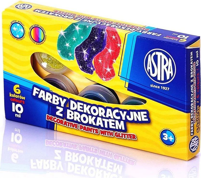 Tempera Astra cu sclipici, 6 culori