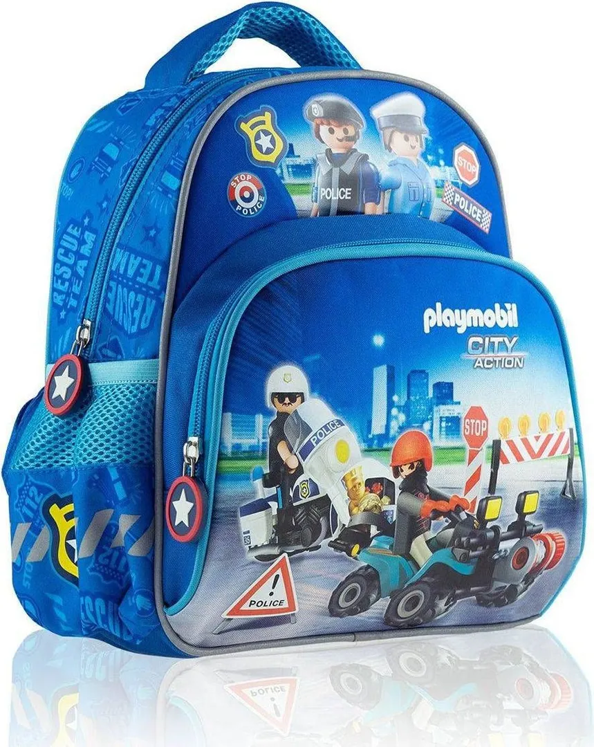 Ghiozdan scolar Astra, 1 compartiment, Playmobil Politie