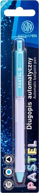 Pix cu mecanism Astra Pastel, varf 0.6 mm, diverse culori pastel, blister