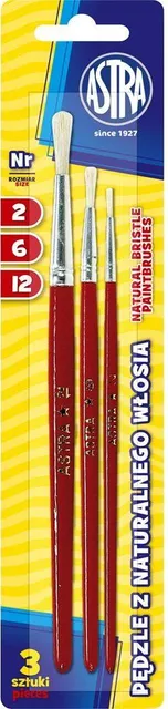 Set 3 pensule Astra, realizate cu par natural, nr 2/6/8