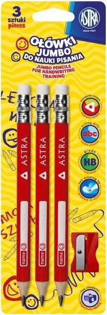 Set 3 creioane incepatori Astra, cu ascutitoare