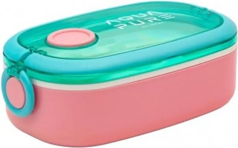 Cutie pentru pranz Astra Aqua Pure, 900 ml, 21x12x7 cm, roz/verde