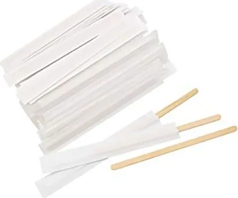 Paletine din lemn, pentru cafea, ambalaj individual, 11 cm, 500 bucati/set