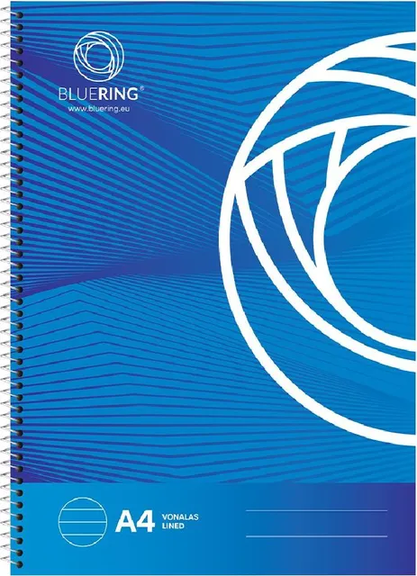 Caiet Bluering, A4, cu spira, 70 file, 70 g, coperta carton, dictando
