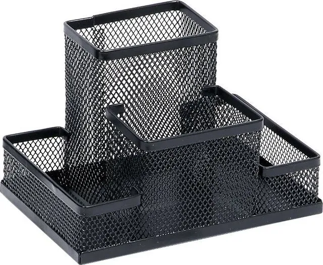 Suport accesorii de birou mesh, negru