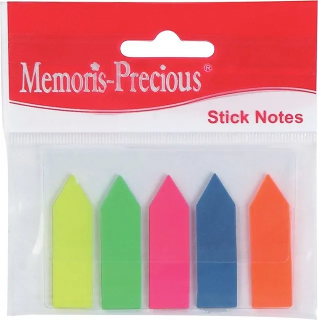 Index Memoris - Precious, autoadeziv, plastic, forma sageata, 12 x 45 mm, 5 culori/set, 25 file/culoare
