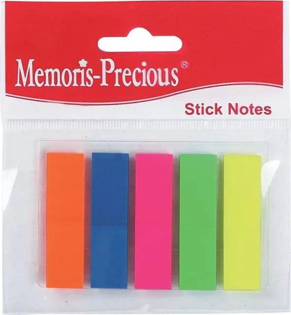 Index Memoris - Precious, autoadeziv, plastic, 12 x 45 mm, 5 culori/set, 25 file/culoare