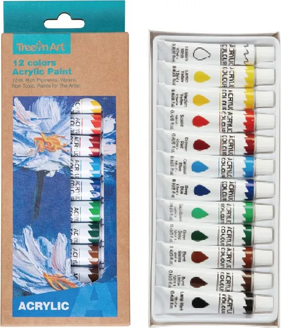 Set Memoris-Precious, tempera acrilica, 12 culori, 12 ml