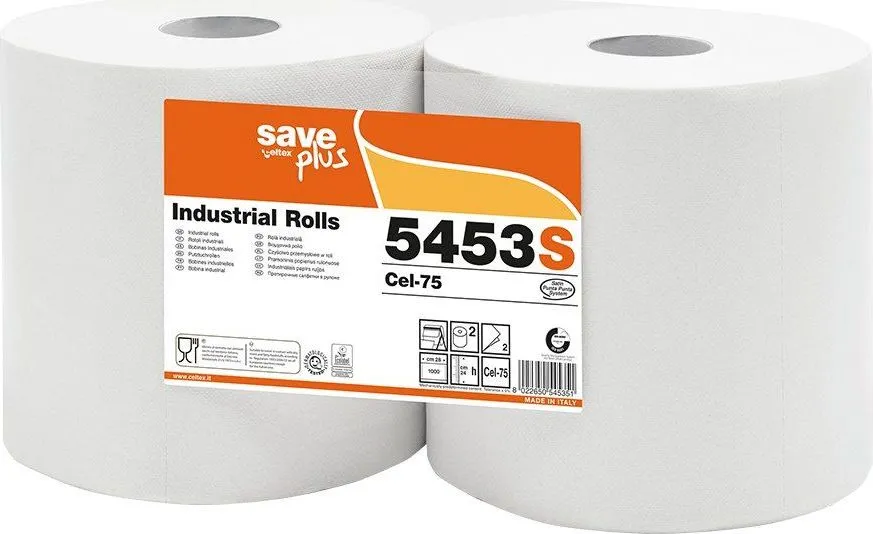 Rola lavete industriale, Celtex 5453S, 2 straturi, 280 m, 1000 portii/rola, 2 role/set
