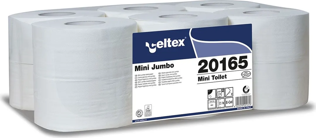 Hartie igienica jumbo Celtex, 100% celuloza, 2 straturi, 160 m, 12 role/bax