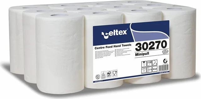 Rola prosop, Celtex, Micropull Super 30270, derulare centrala, 2 straturi, alb, 72 m, 12 role/bax