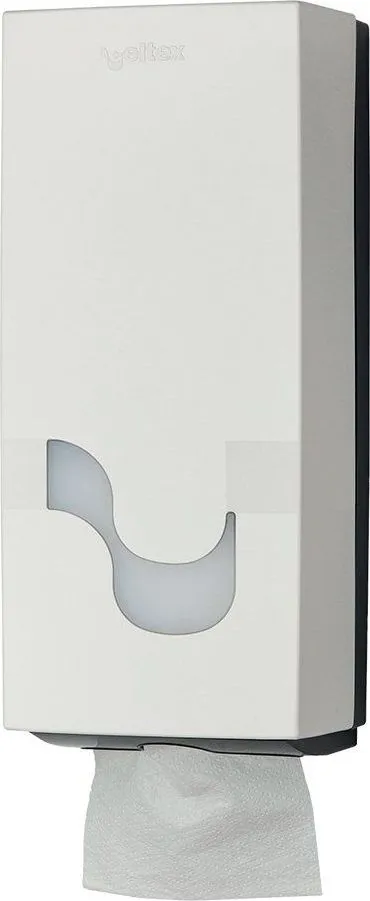 Dispenser Celtex, Megamini, pentru hartie igienica intercalata, ABS, alb