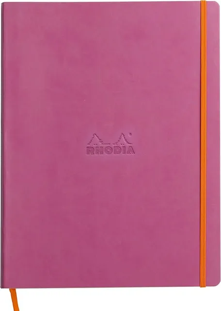 Notebook A4+ Rhodiarama, 80 file, ivory dictando, lila